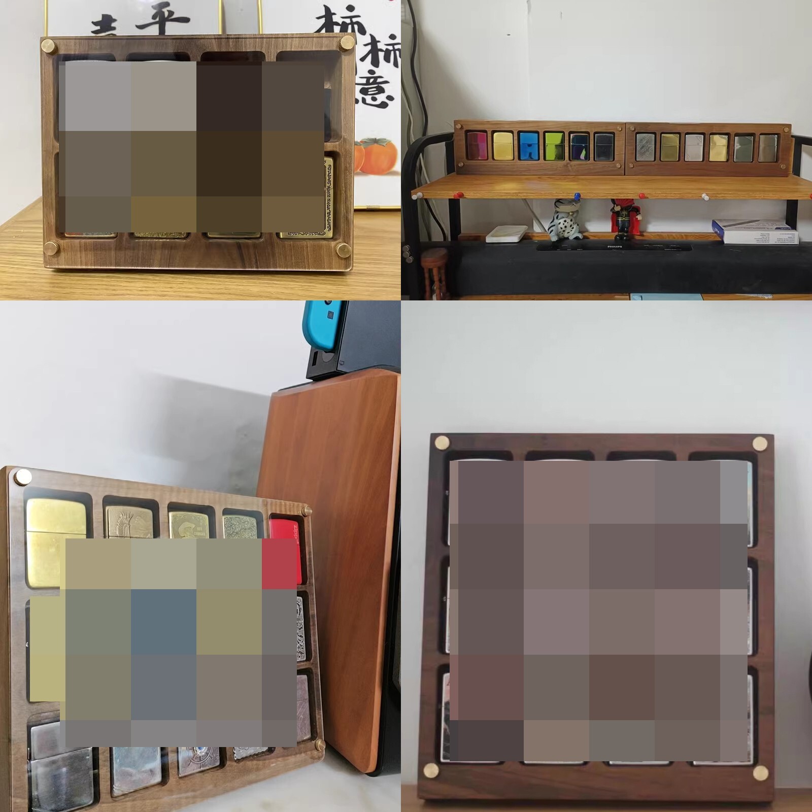12 Slot Wooden Box for Zippo lighters collection and storage