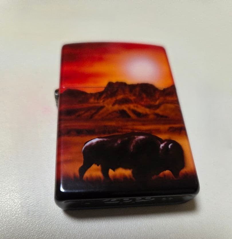 Zippo Lighter Mazzi Serial No. 155/250 Limited Edition “Bison and Sunset” Unused