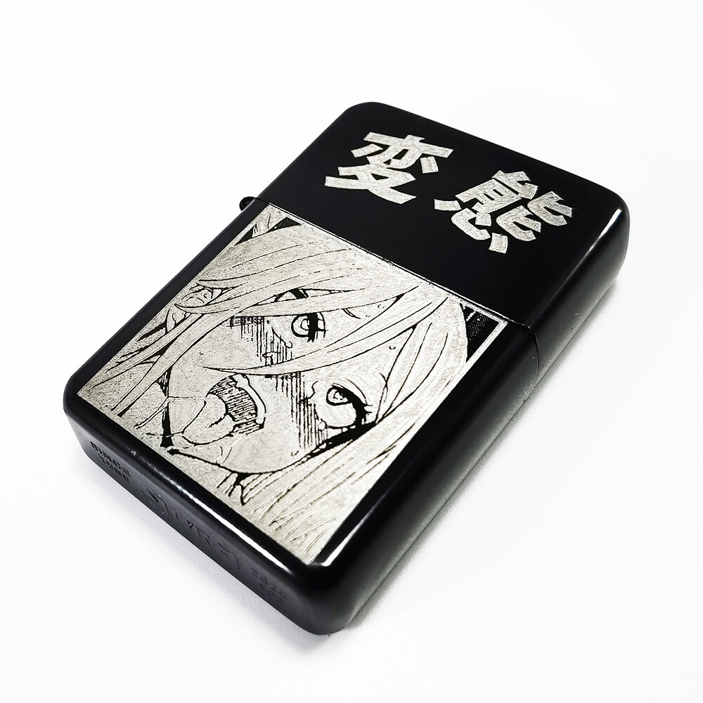 BRAND NEW –  DESIGNED BRUSHED STYLED CIGARETTE PETROL LIGHTER – Ahegao / Anime 2