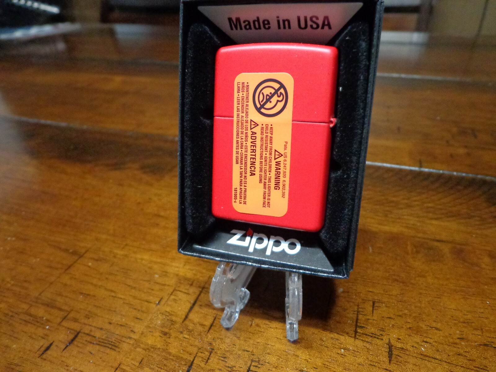 CHINESE YEAR OF THE DOG RED MATTE ZIPPO LIGHTER MINT IN BOX 2018