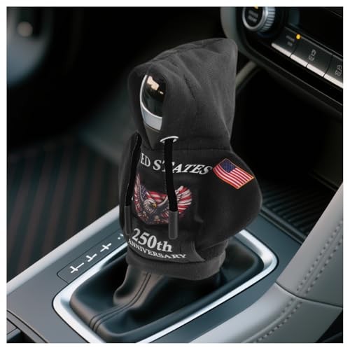 USA 250th Anniversary Gear Shift Cover – 4th of July Decorations Funny Car Black