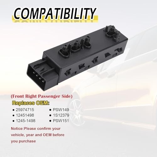Driver & Passenger 8 Ways Seat Switch 25974714/25974715 Fit for Chevrolet