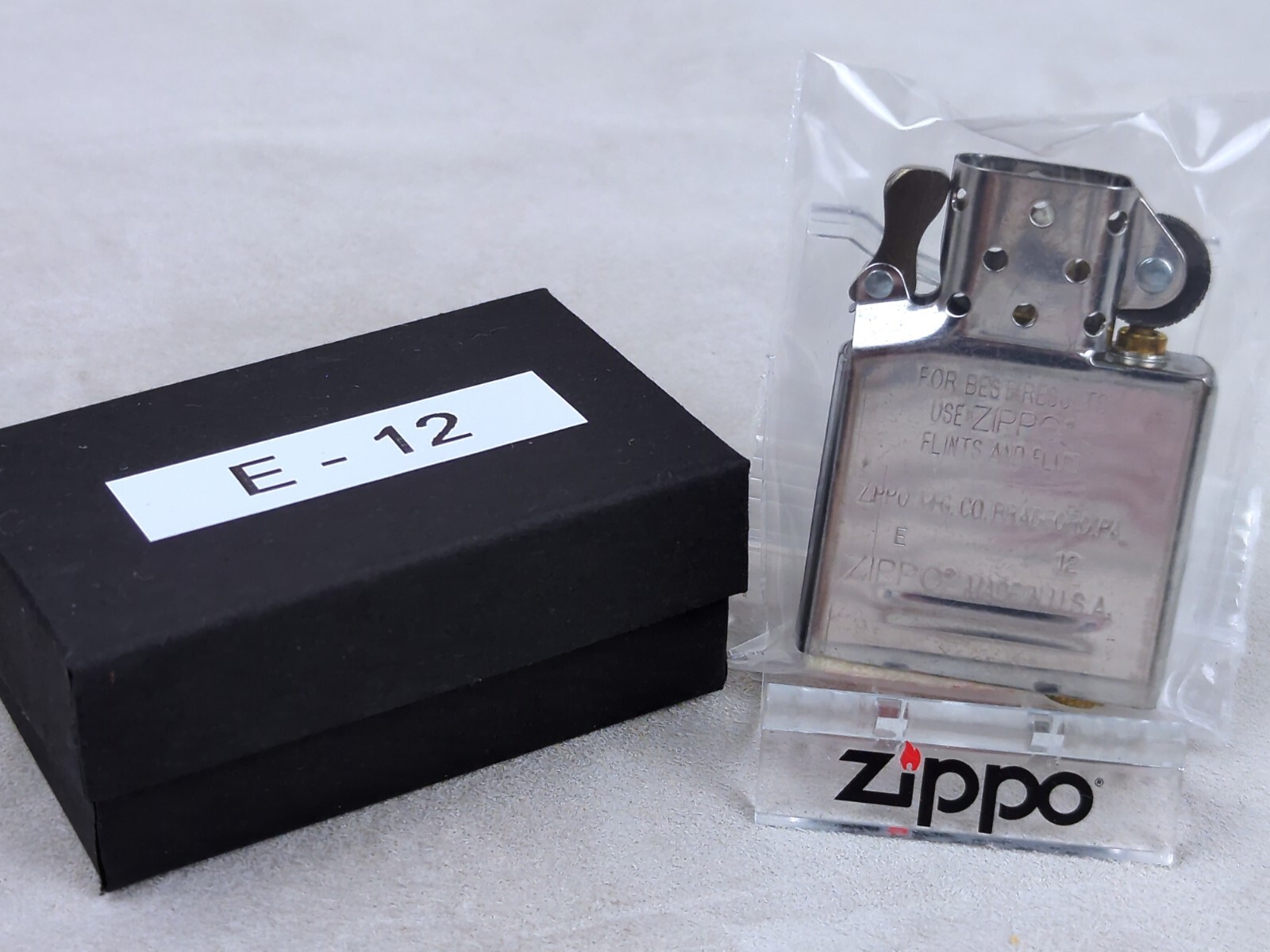ZIPPO Lighter Insert, Chrome Plated REPLACEMENT (No Case) MAY (E) 12, New w/ BOX