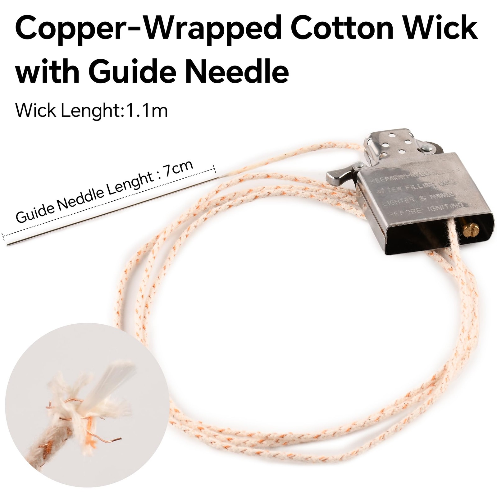 JINMUNIC Flint and Wick Replacement Set-Upgraded Lighter Repair Kit Metallic