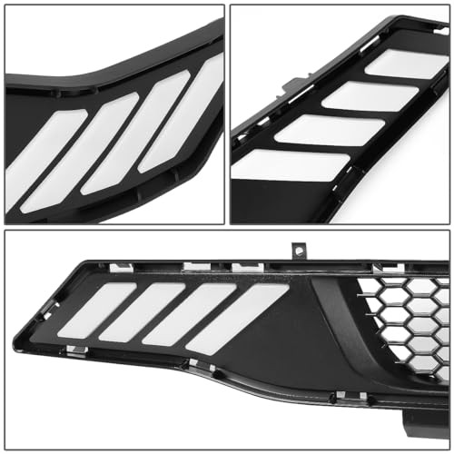 Honeycomb Mesh Front Bumper Lower Grille w/LED DRL Bar Compatible Mesh LED
