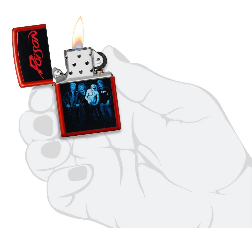 Zippo Poison Design Metallic Red Pocket Lighter