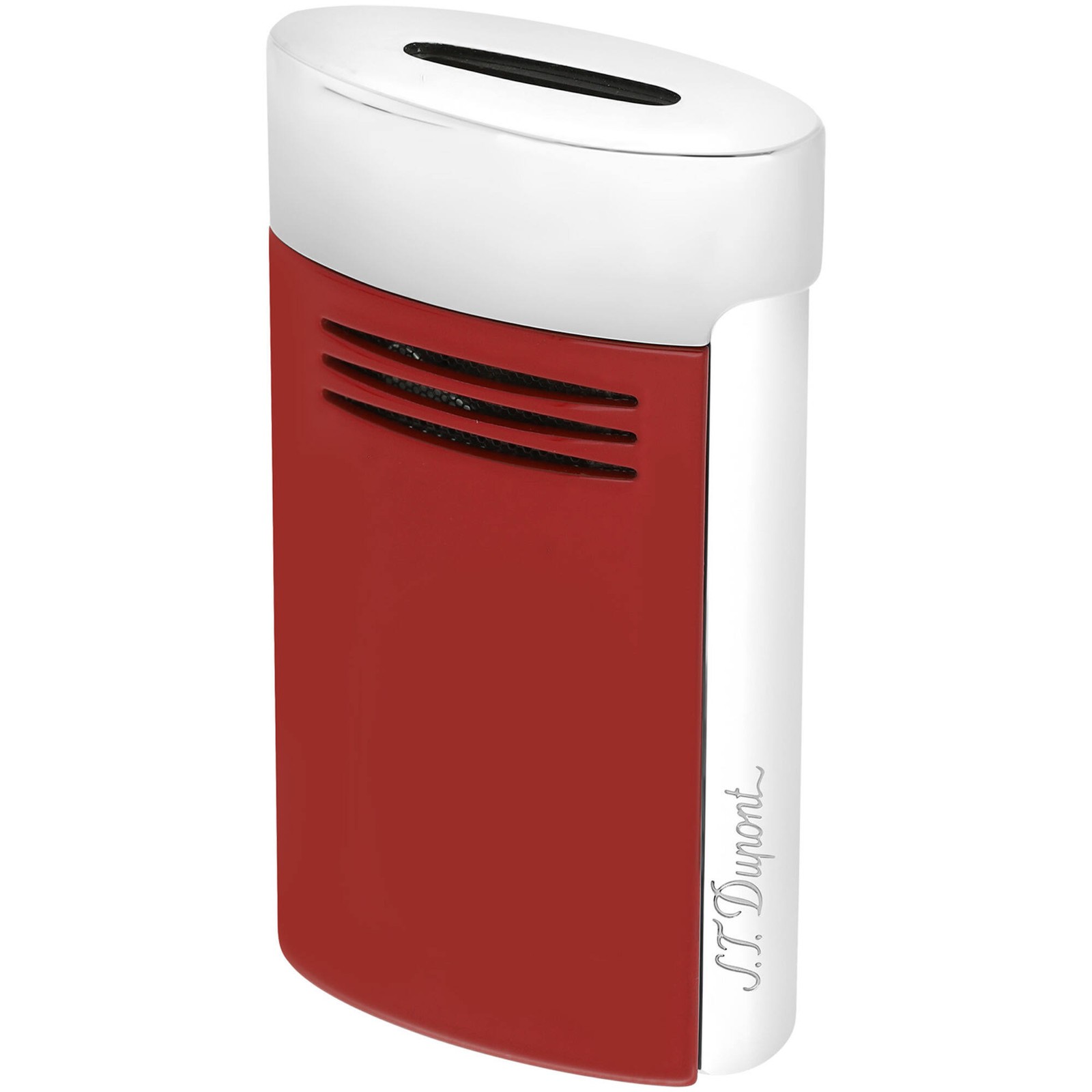 S.T. Dupont Lighter Megajet Ergonomic Red Lacquer Finish with Silver Cap 20703