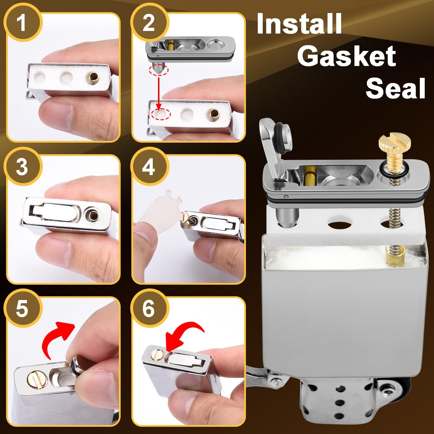2 Set Lighter Gasket Seal Metal Repair Insert Accessories Sliver 2pcs