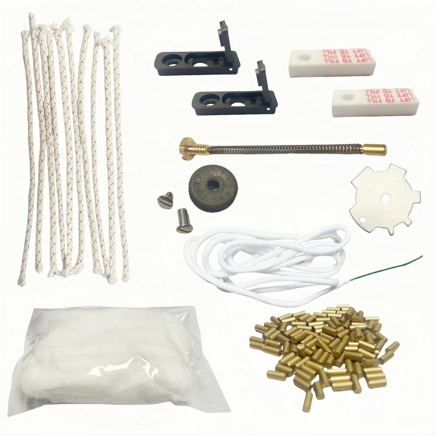 WASYDY Lighter Repair Kit,Flint Wick Set Compatible with Gold Silvery White