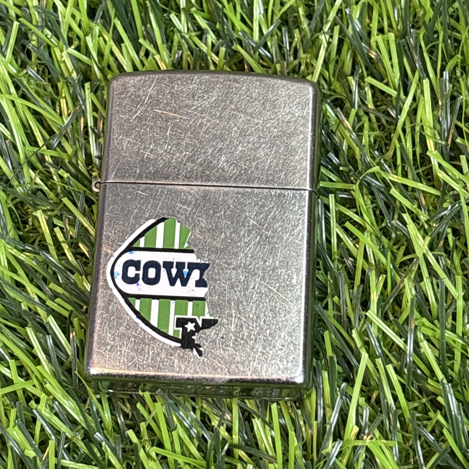 Vintage Zippo Lighter 2008 USA Made Sticker Peeled Advertising Read