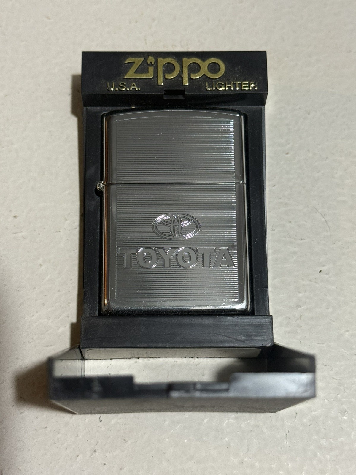 zippo lighter toyota emblem chrome
