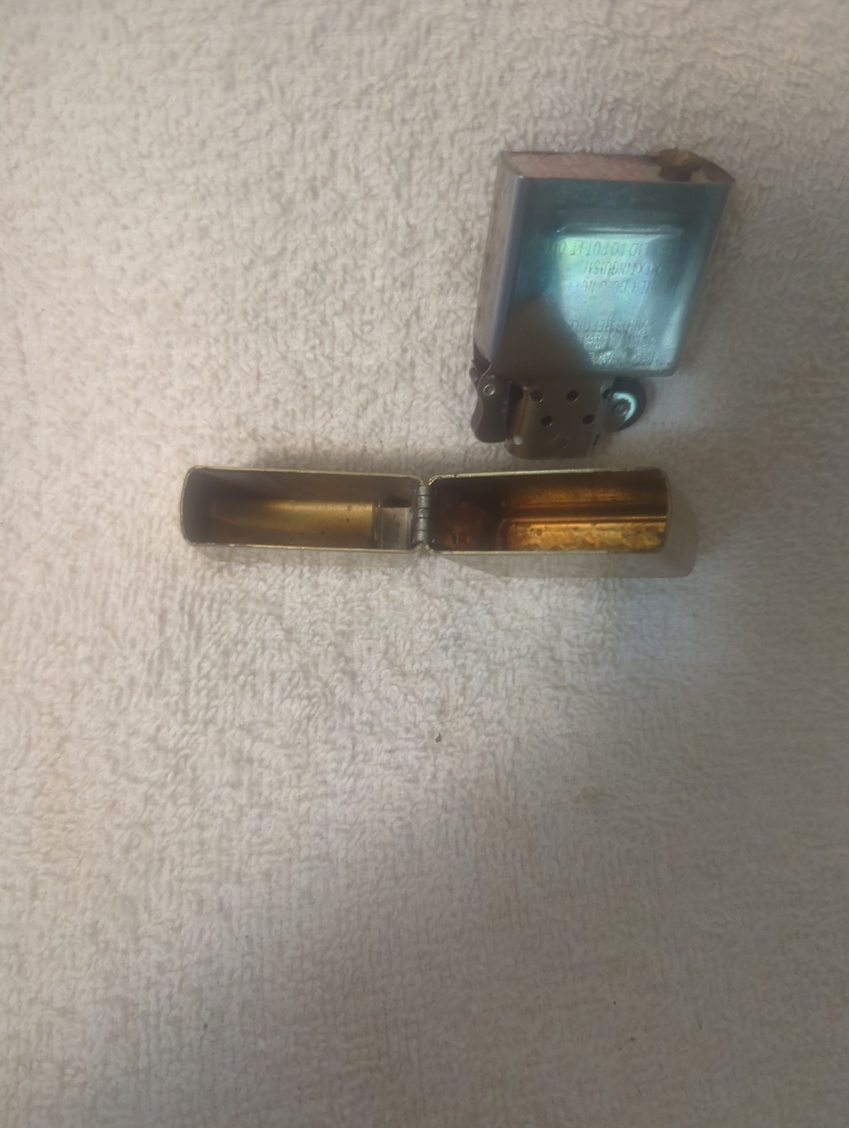A 25 VINTAGE ZIPPO SLIM FLIP TOP Brass LIGHTER , Pre-owned, Bradford,PA,