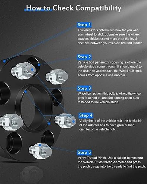 2PCS 1.25 inch 5×4.75 to 5×4.75 Hubcentric Wheel 2pcs 5×4.75 wheel spacers