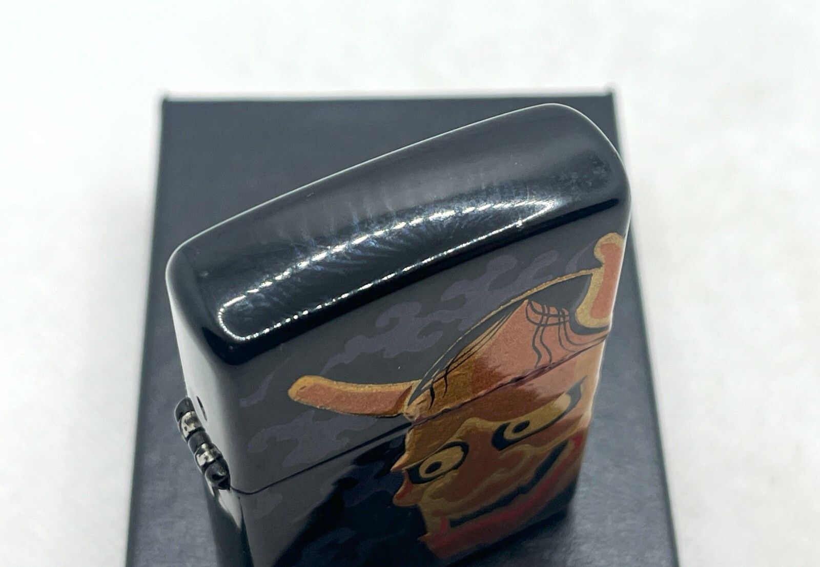 Auth ZIPPO Limited Edition „Hannya Mask“ Lacquer Honkin Makie Lighter Blue-based
