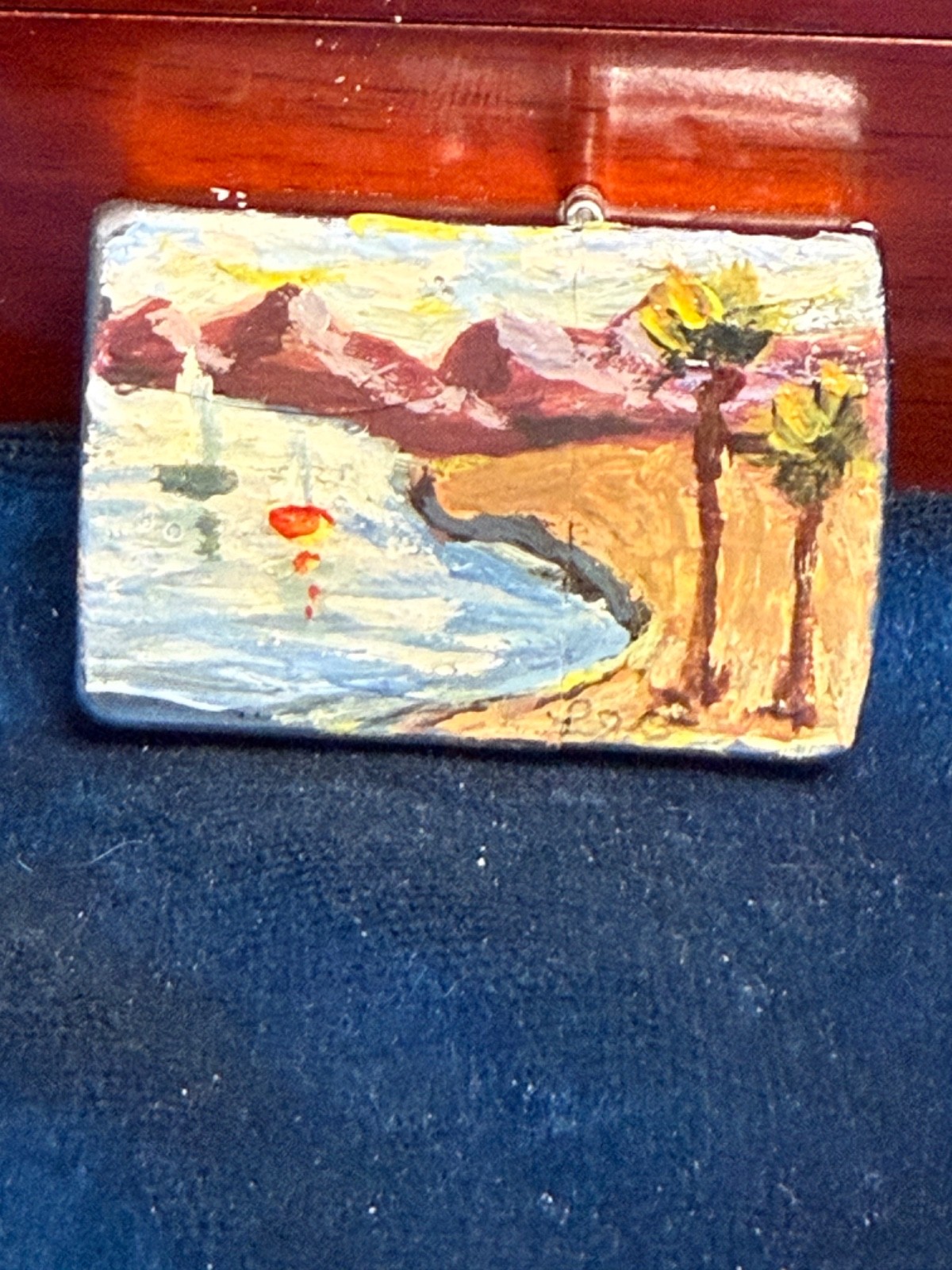 👀 One Of A Kind Folk Art Zippo Lighter Hand Painted Signed By Leo 👀