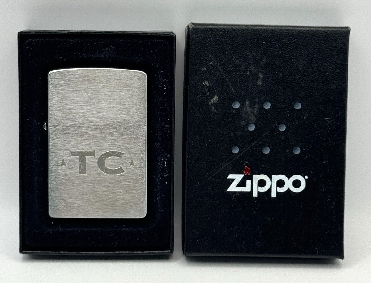 Vintage ZIPPO Lighter Engraved Initials *TC* with Box – NOS – Sticker Sealed