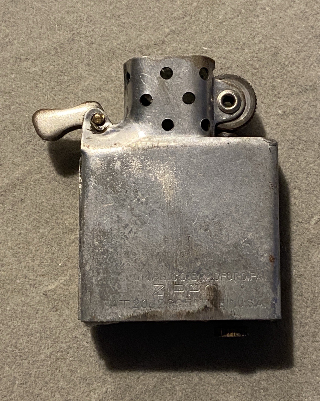 1930s 1940s Zippo Lighter 3 Barrel hinge Black W/ Artwork In early Box