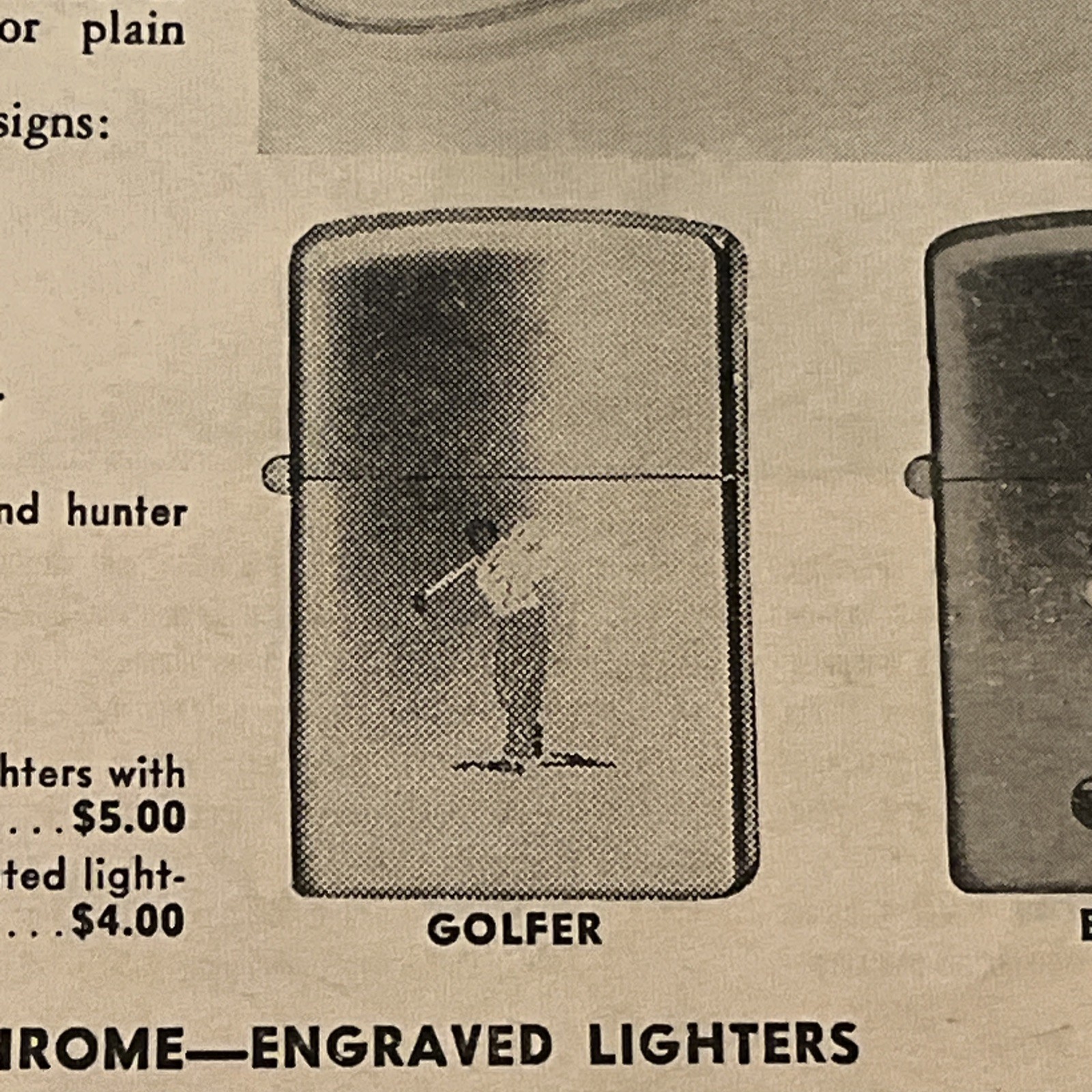 1958 ZIPPO LIGHTERS “Sports” Themed Print Ad Advertisement • Rare Ad
