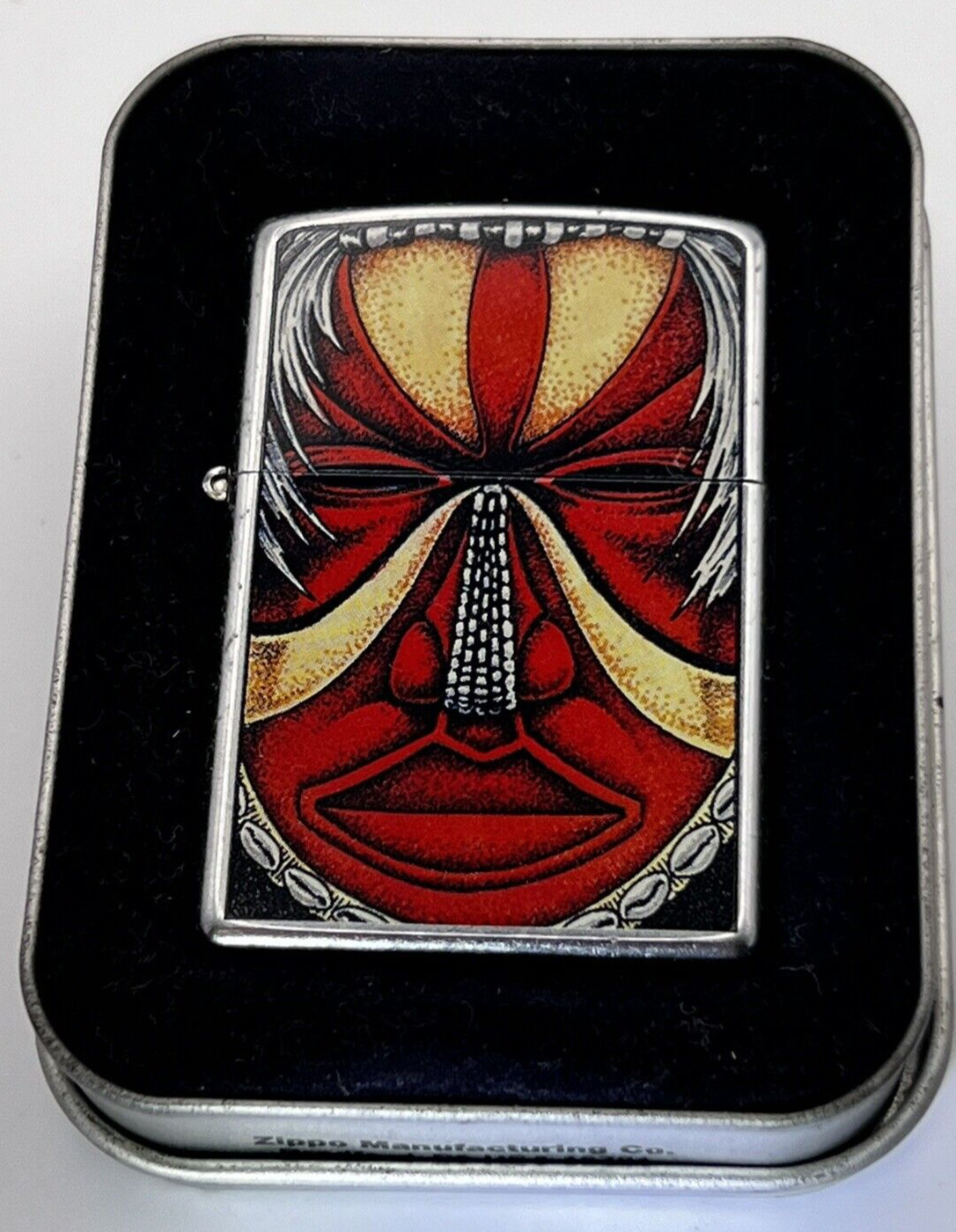 Genuine New 2004 ZIPPO Lighter TRIBAL MADNESS PAINTED FACE Super Unique Design