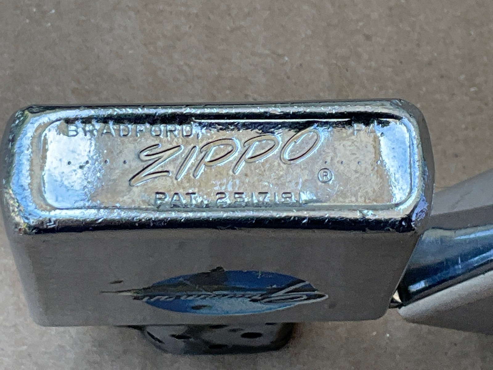 Vintage 1958 ZIPPO Cigarette Lighter Grumman Aircraft Logo Fair Condition
