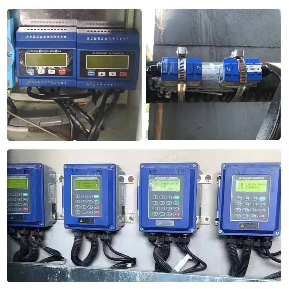 TUF-2000 Small Portable Clamp On Flow Meter LCD Display 4-20mA Ultrasonic Flow M