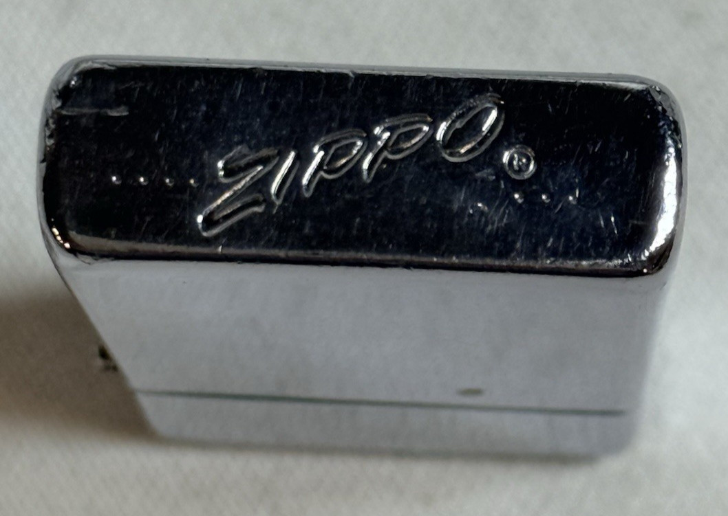 VTG 1959 Zippo Lighter Slim Polished Chrome -National Industrial Distributors