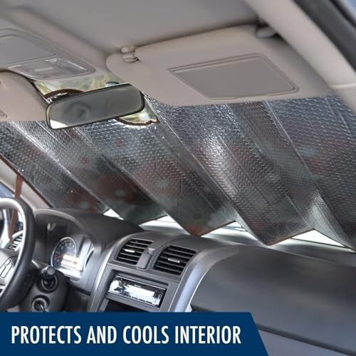 Car Windshield Sun Shade Blocks UV Rays Sun Visor American Flag Eagle Print