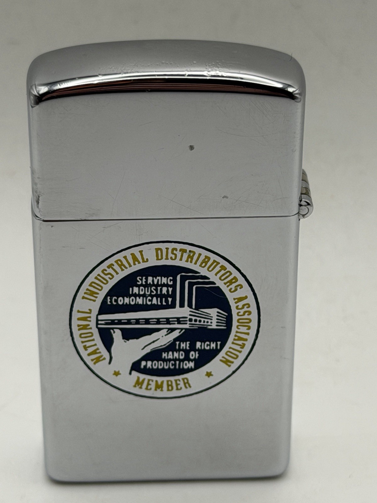 Vintage 1958 CSC National Industrial Distributor Chrome Slim Zippo Lighter New