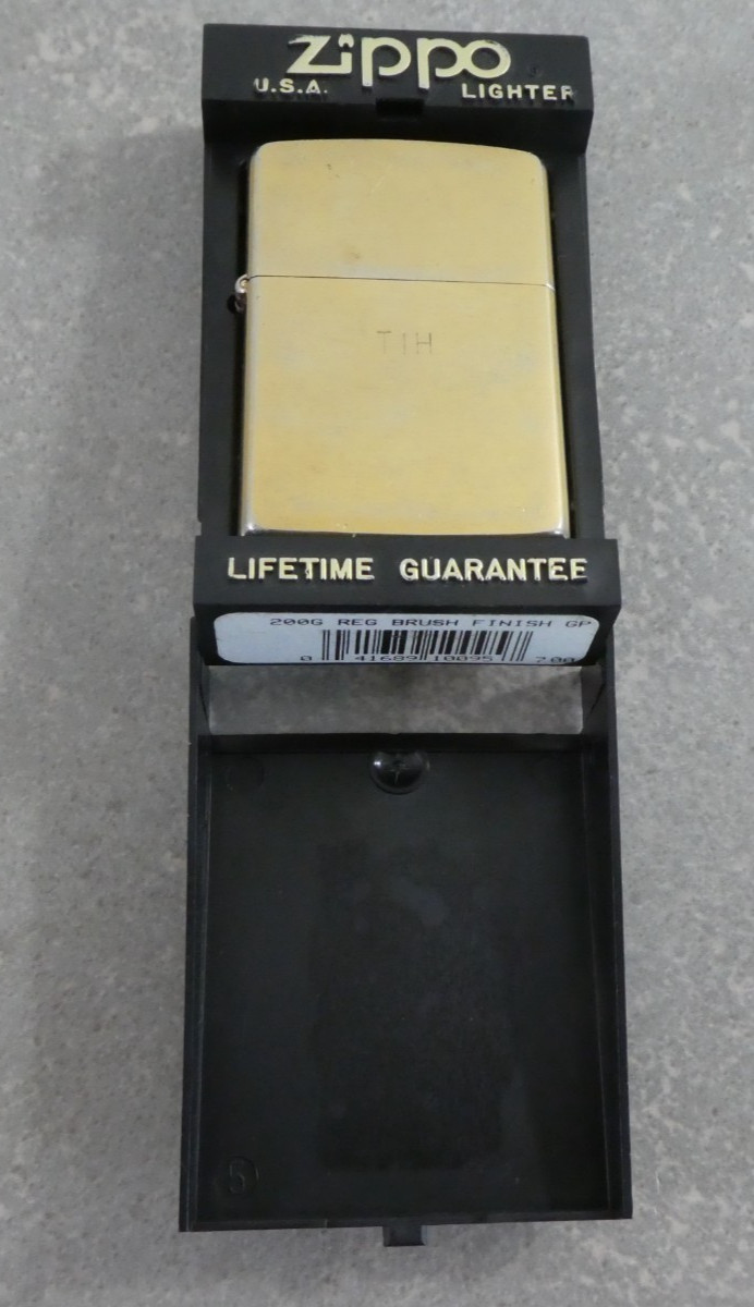 Zippo Lighter 1992 Windproof Brush Finish Case Instructions Date Code G VIII USA