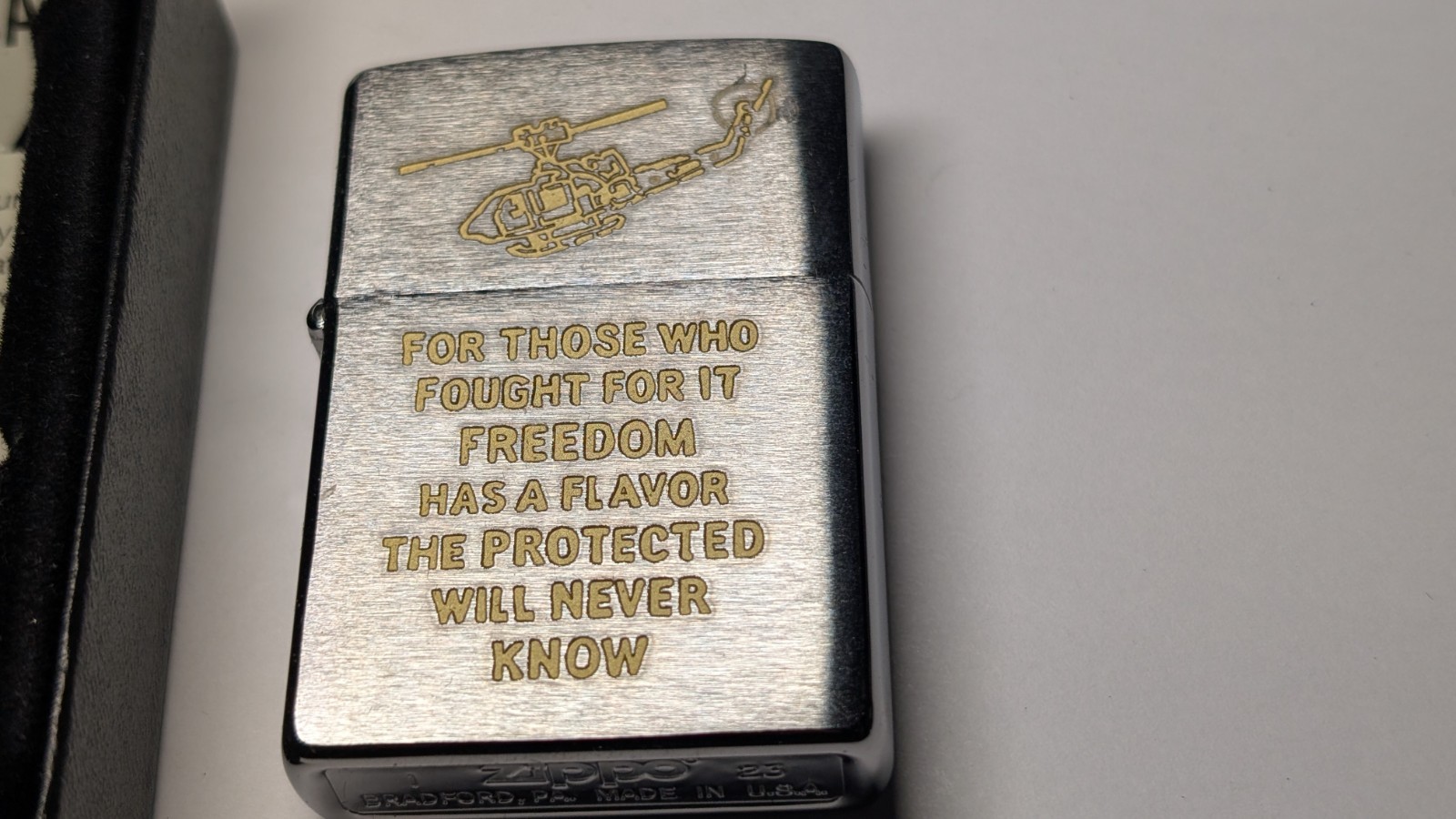 Zippo Lighter Vietnam War Trench Art Design Freedom Has A Flavor 2023