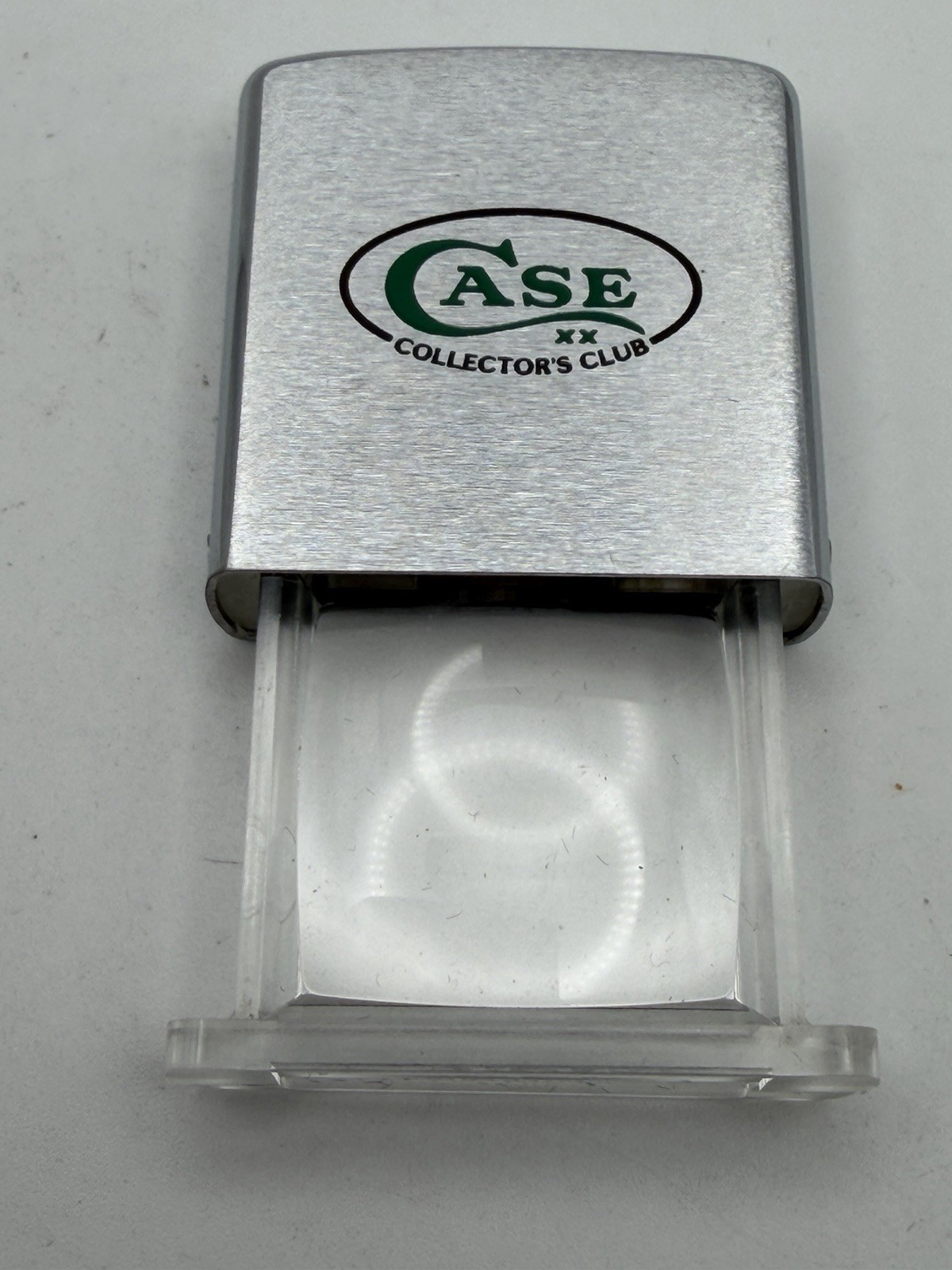 Vintage Case XX Collectors Club Advertising Chrome Zippo Magnifier New B40