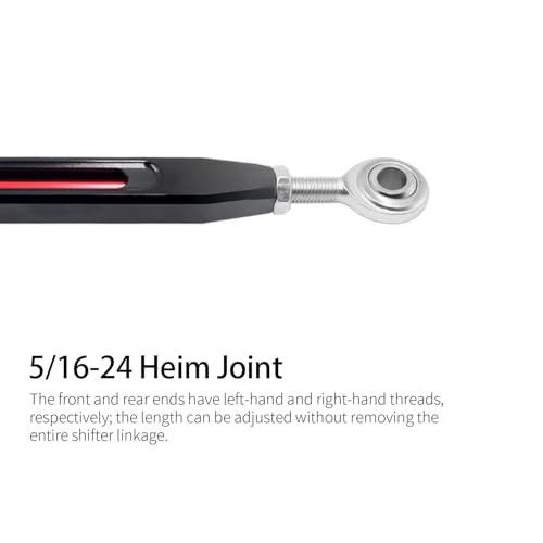 Two-Tone Collection Shifter Linkage, Black & Red Anodized, Compatible with