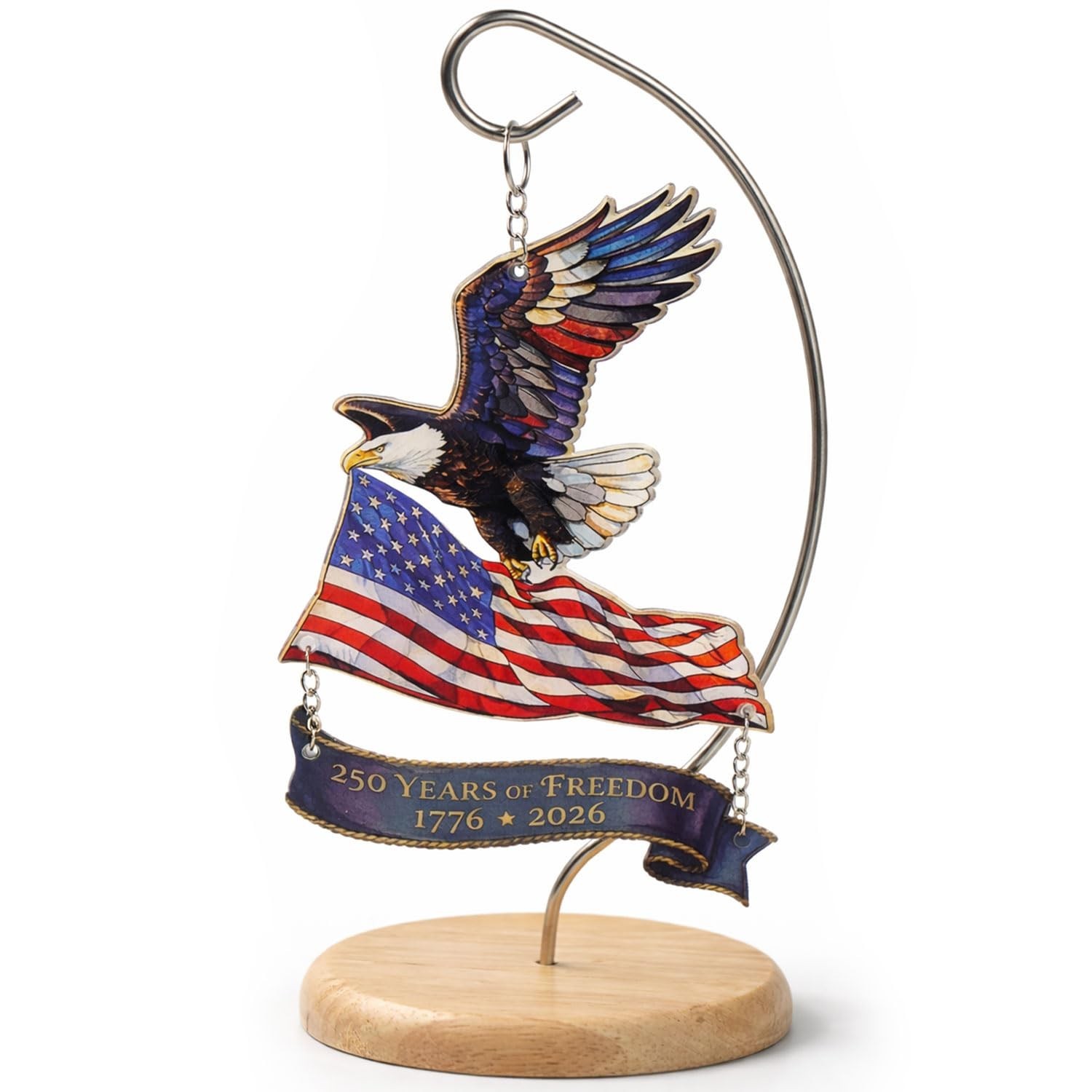 250th Anniversary USA Ornament 1776 –2026, America 250 Eagle Patriotic Tab