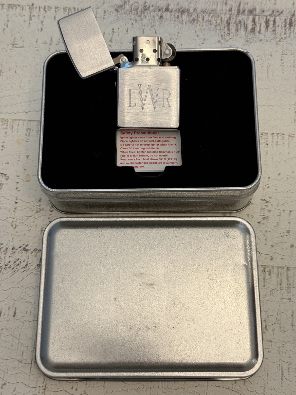 Zippo Lighter With Metal Case Personalized LWR Made In USA