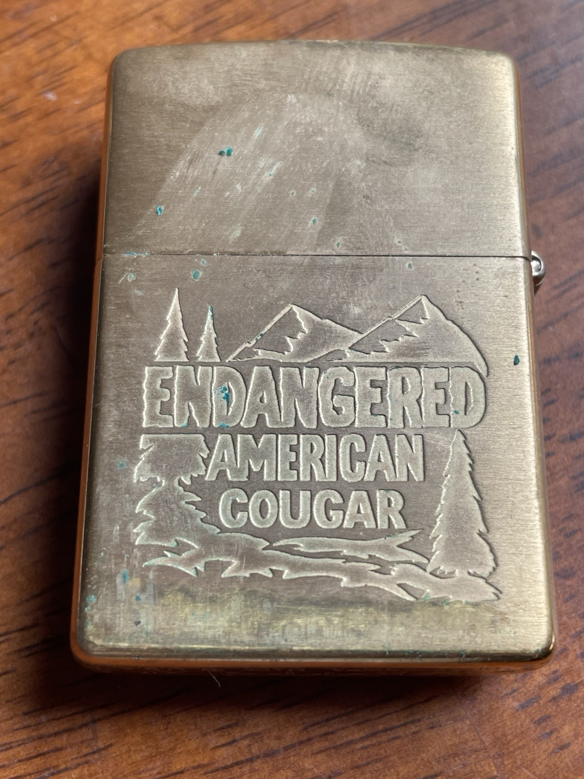 Endangered American Cougar Zippo Lighter And Zippo Case Works