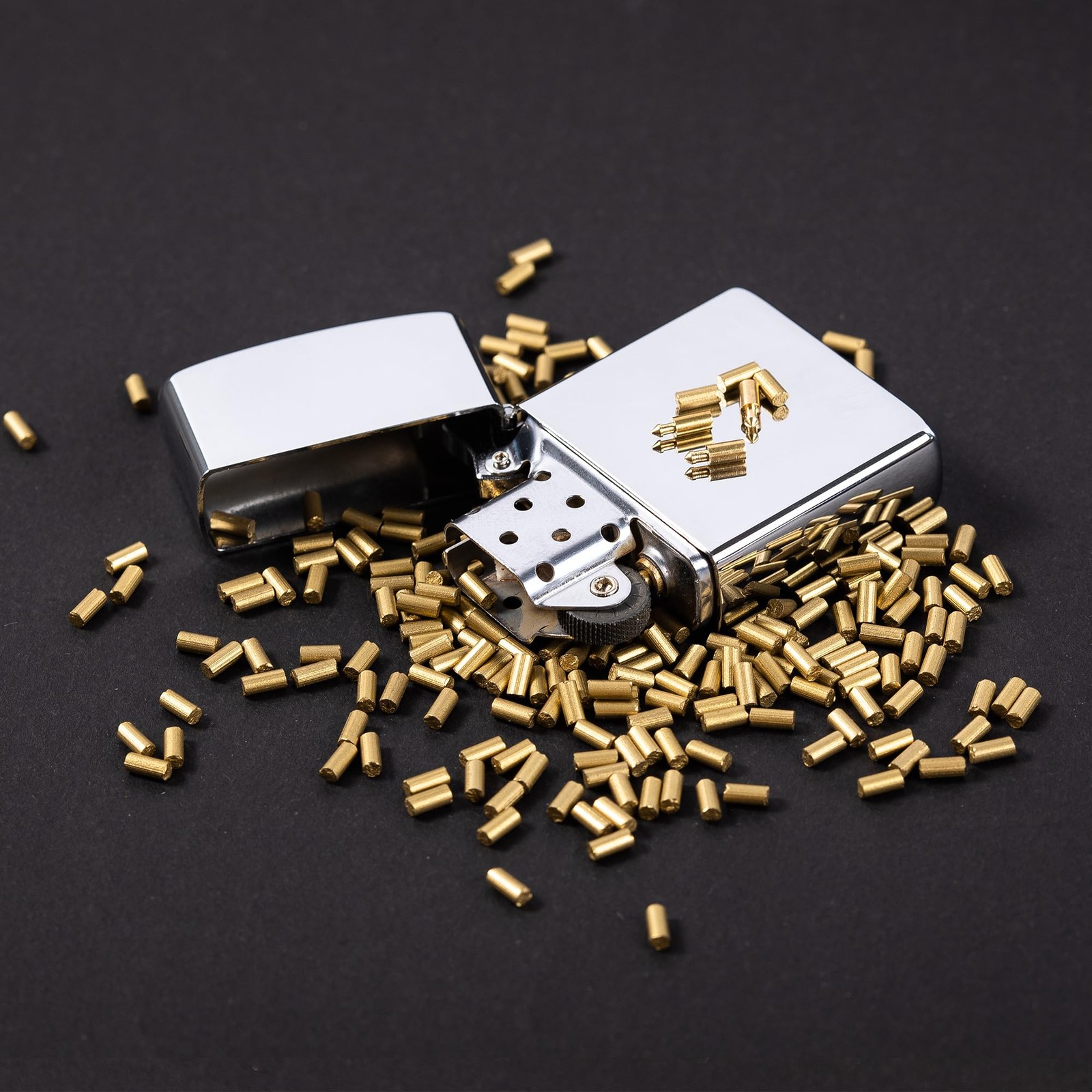 500Pcs Flint Refills & 10Pcs Cotton Balls & 1Pcs Tweezers & 8Pcs Flints Set
