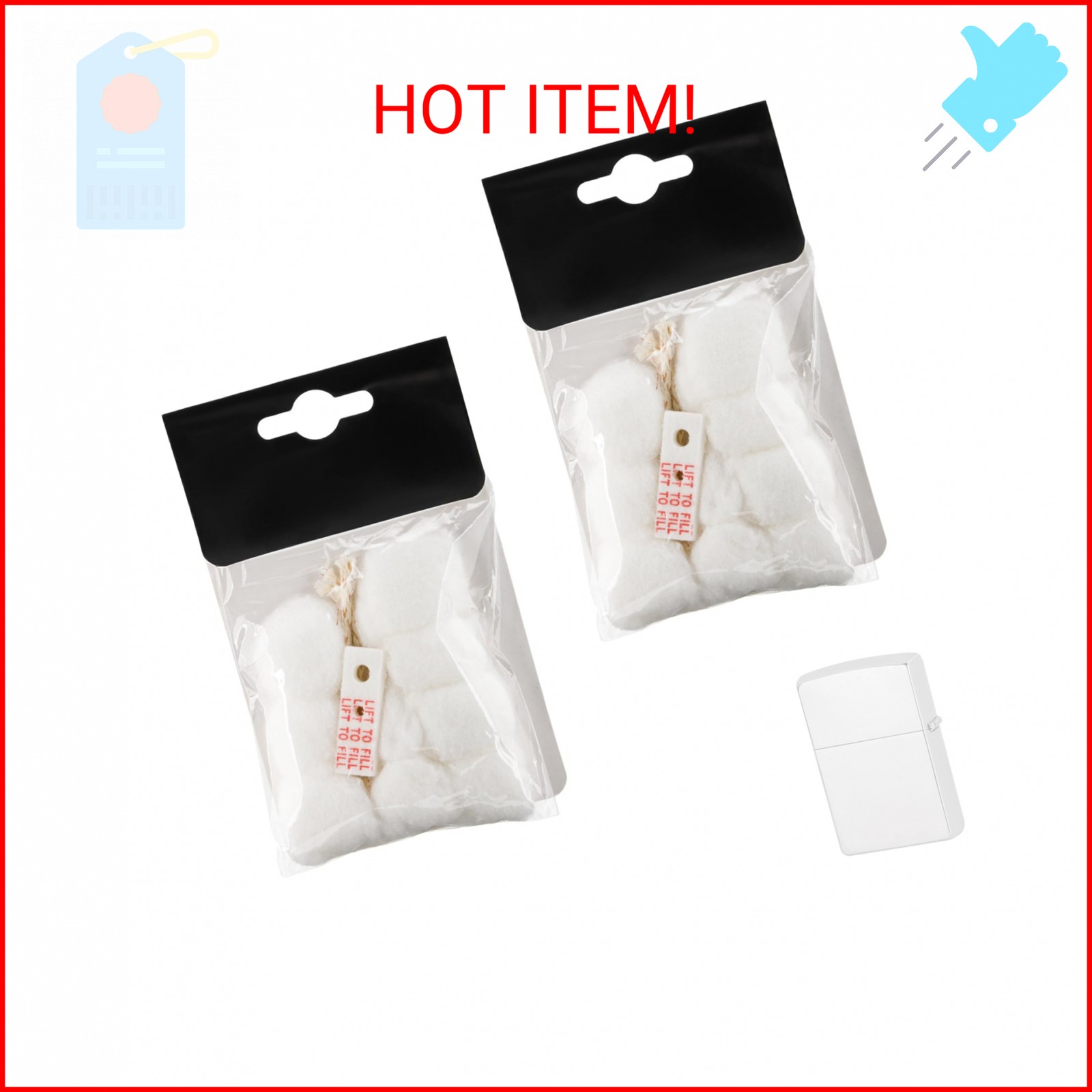 Cotton Compatible with Zippo Lighter,2 Pack,Replacement Parts Comaptible with Zi