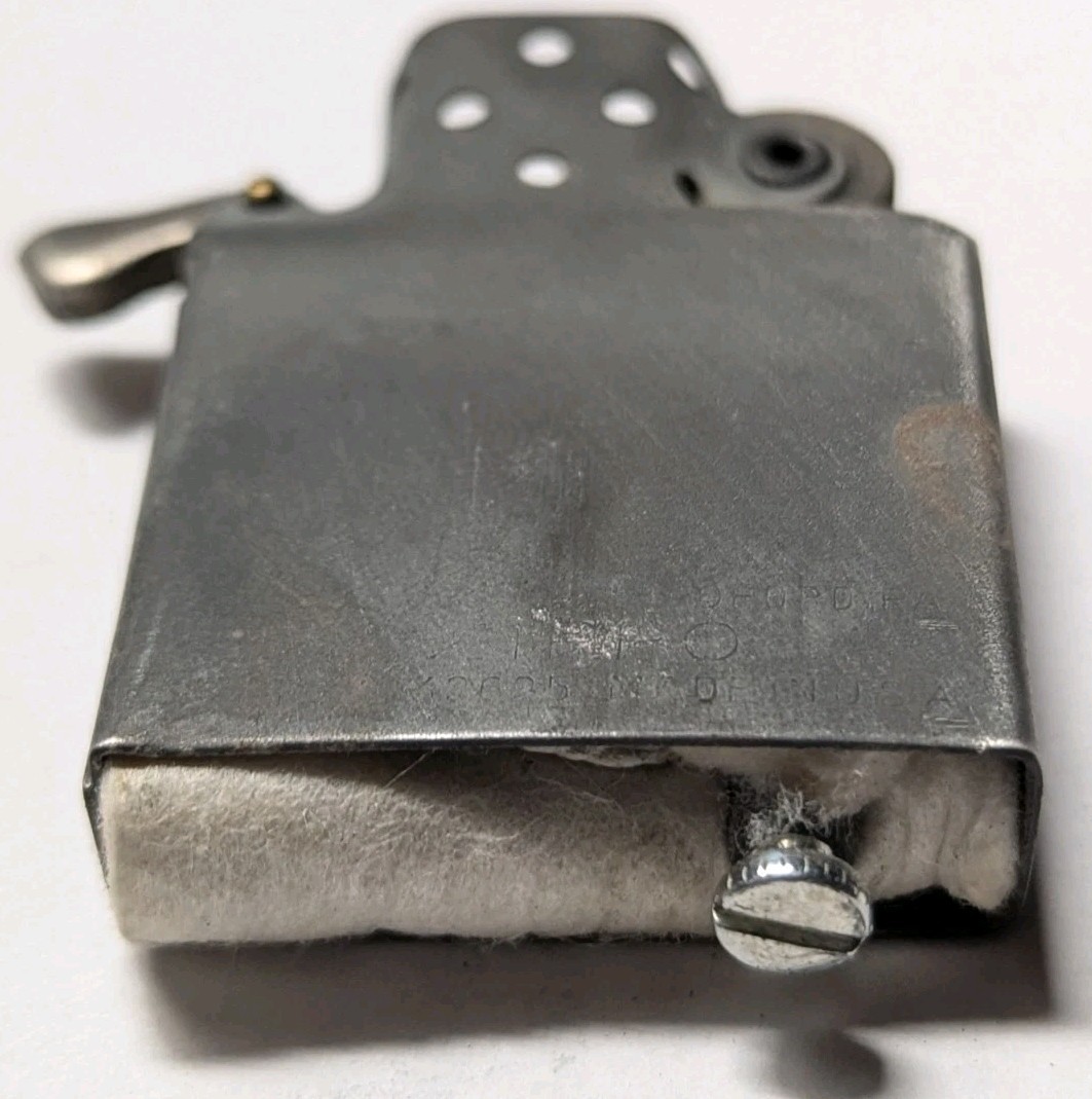 1930s 1940s Zippo Lighter 3 Barrel hinge Black W/ Artwork In early Box