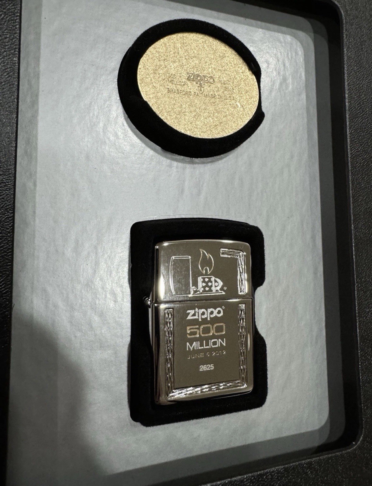 Vintage 2012 500 Million Individually Serialized 2625 Armor Zippo Lighter New