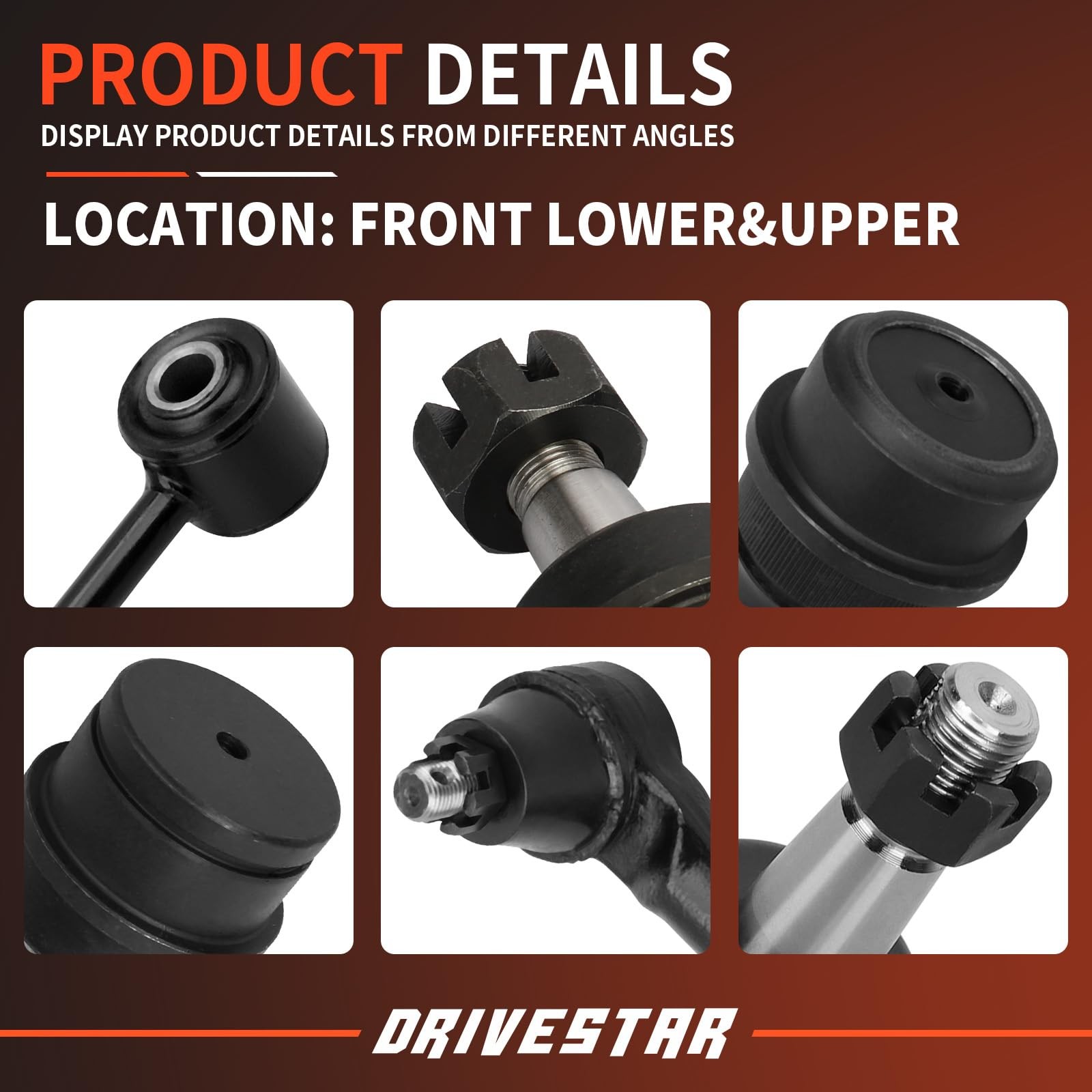 Drivestar Front Rear Suspension Kit Upper Lower Ball Joints Outer Tie Rods Sway