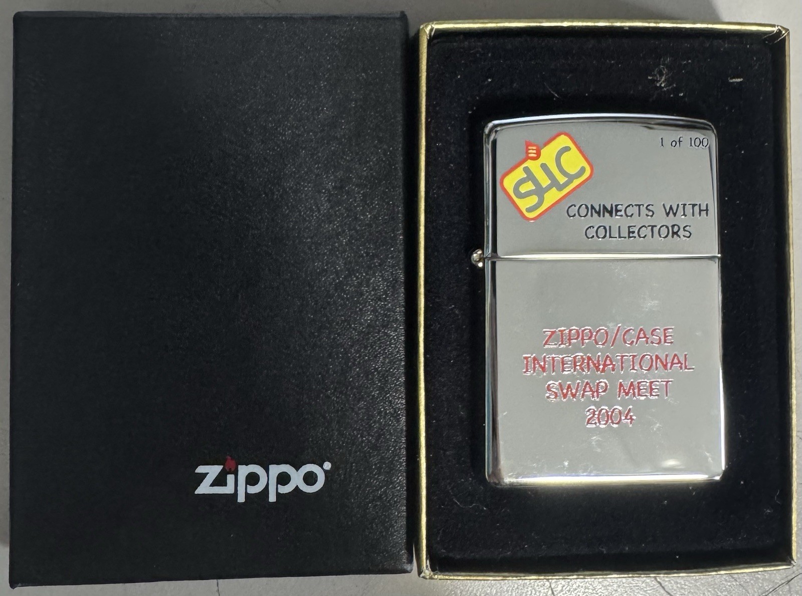 ZIPPO 2004 SLLC SWAP MEET LIMITED ED. 1/100 CHROME LIGHTER SEALED IN BOX G16