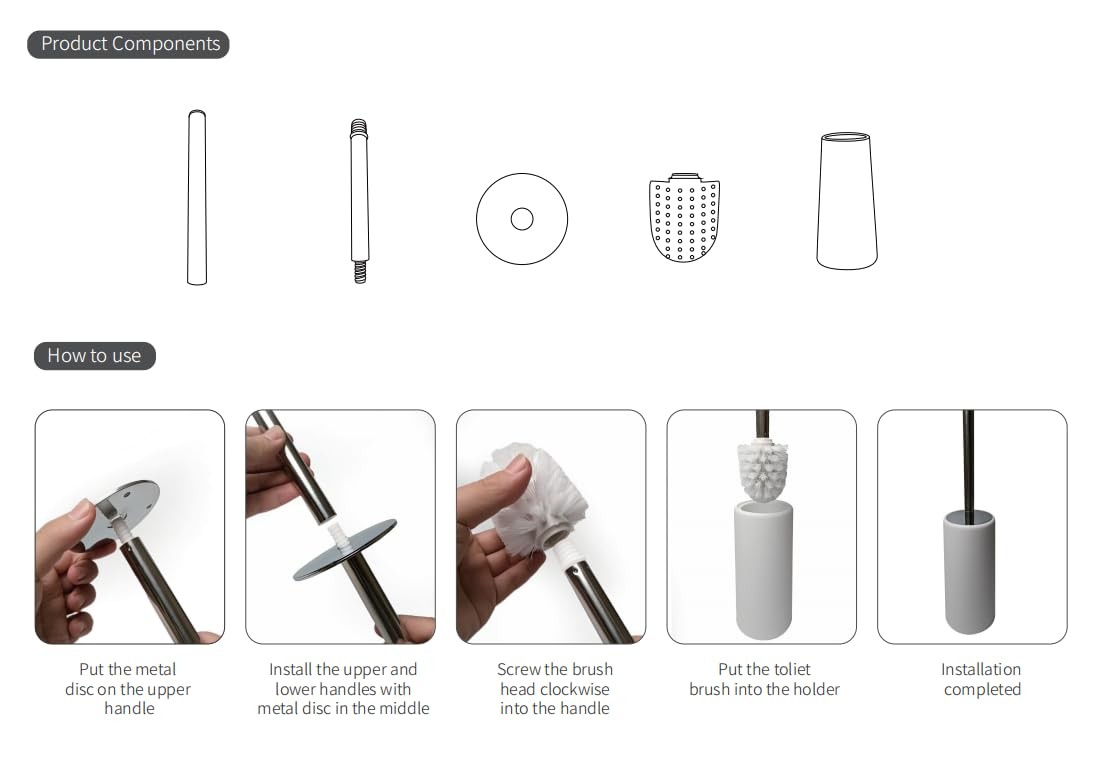 Toilet Brush Premium Loo Brush And Set For Elegant Bathrooms Durable And
