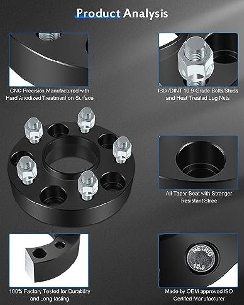 2PCS 1.25 inch 5×4.75 to 5×4.75 Hubcentric Wheel 2pcs 5×4.75 wheel spacers