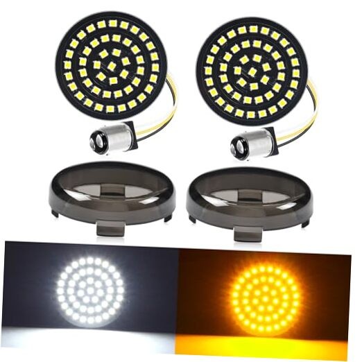 New 1157 LED Motorcycle Front Turn Signals Bulbs 2 Inch Bullet Lights with