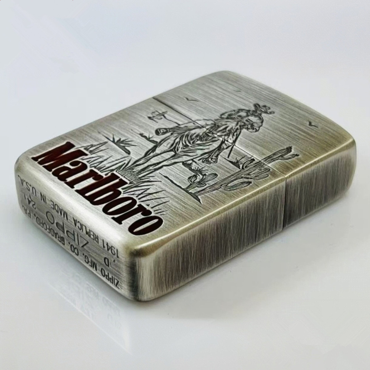 Zippo 1941 Replica Cowboy Lighter – Engraved & Painted – USA Made