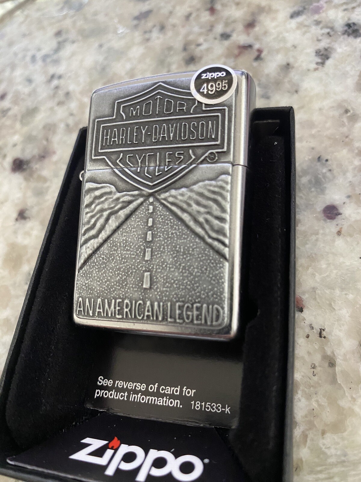 Zippo Harley Davidson American Legend Textured Lighter – 20229 – New