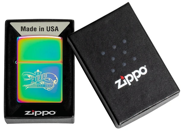Zippo 46837, Zippo Since 1932 Laser 2-Tone Lighter, Multi-Color Finish, NEW