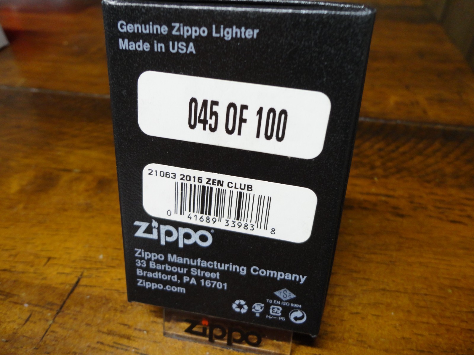 ZEN LIGHTER CLUB ZEN FEST 2015 45/100 BRADFORD PA ZIPPO LIGHTER MINT IN BOX