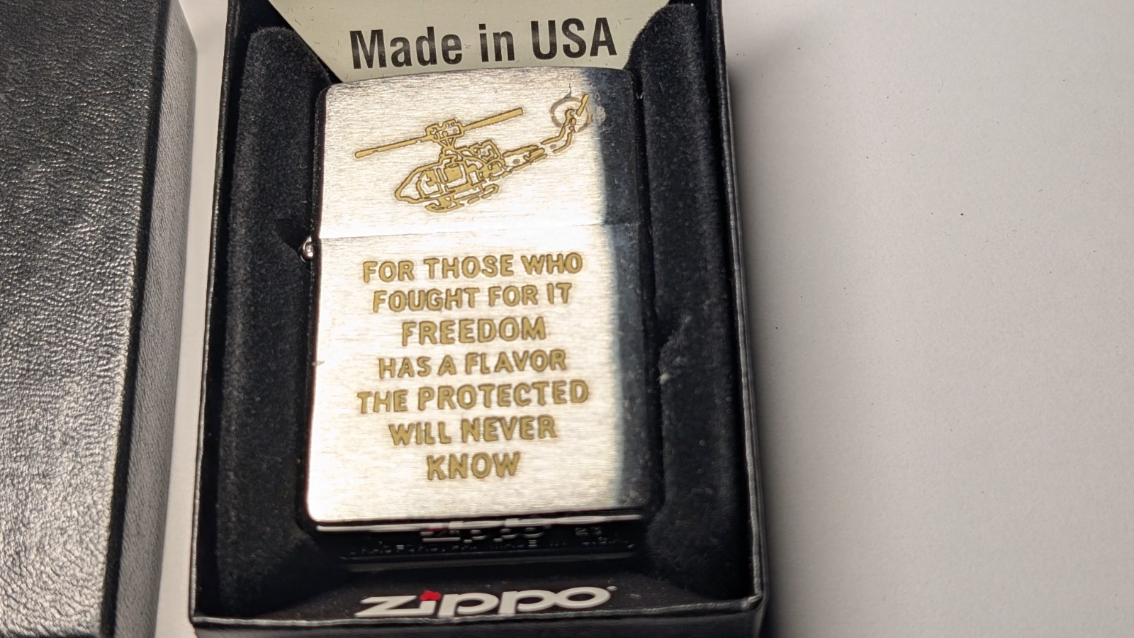 Zippo Lighter Vietnam War Trench Art Design Freedom Has A Flavor 2023