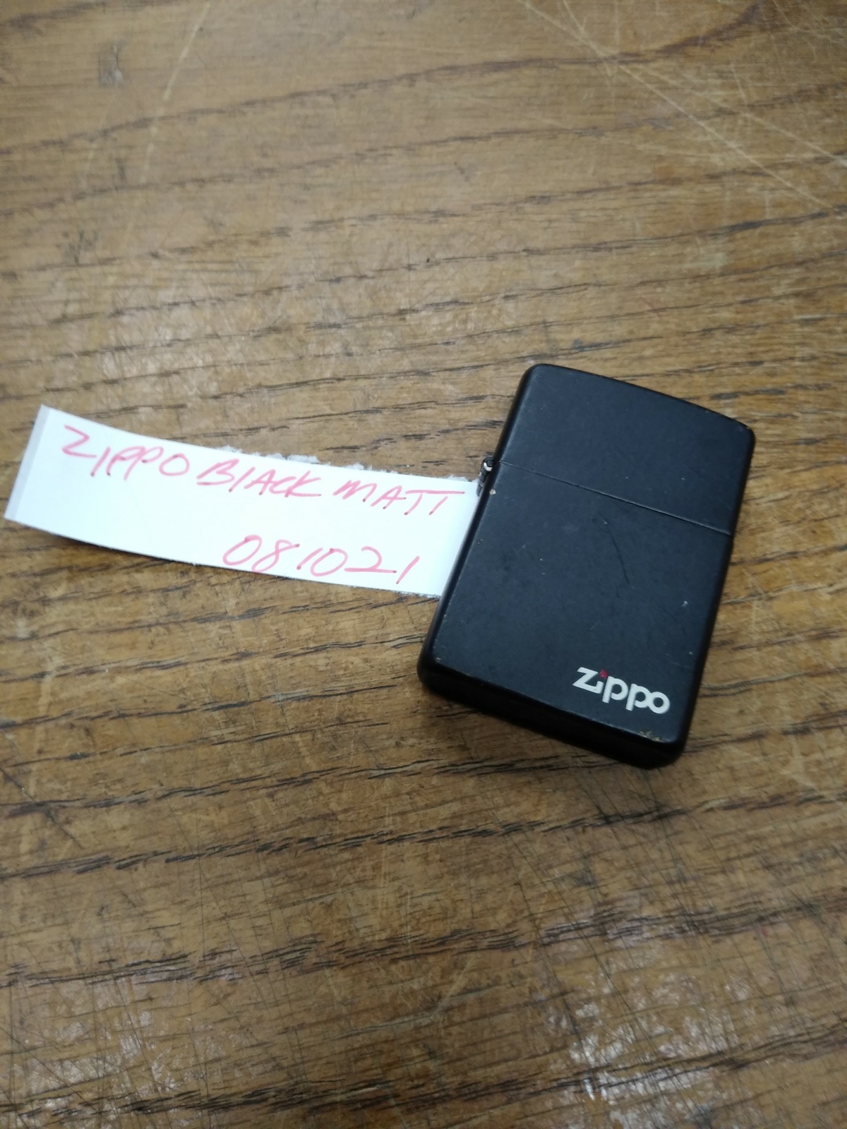 Vtg Zippo Black Matt Finish Cigarette Lighter Zippo Logo Nice Snap and Spark!
